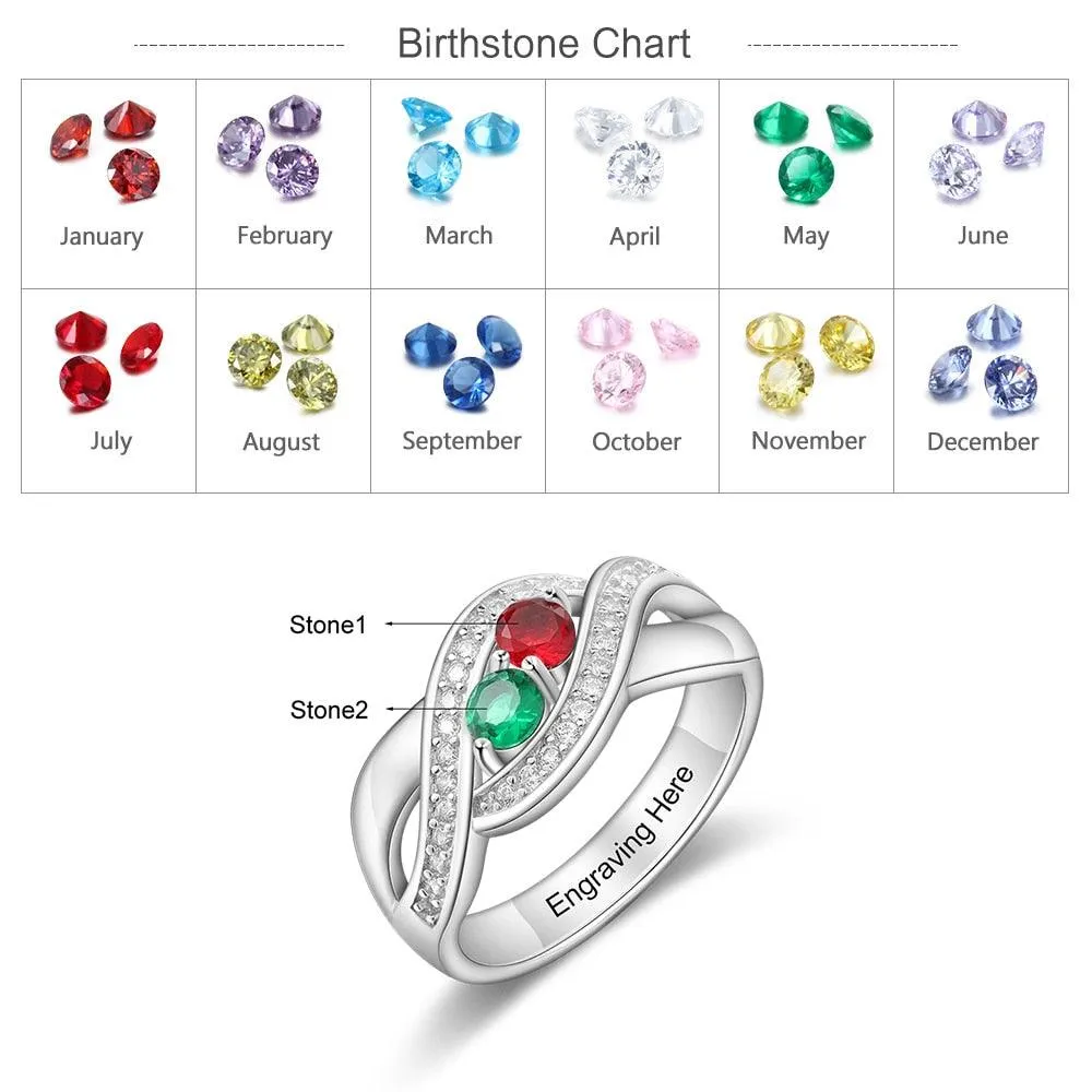 925 Sterling Silver Promise Birthstone Ring Perfect Choice for Women of All Ages
