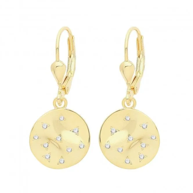 Acotis Silver Drop Earrings Gold Plated Zirconia Set G51256GP