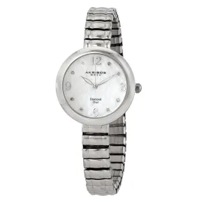 Akribos Xxiv Mother of Pearl Diamond Dial Ladies Watch AK765SS