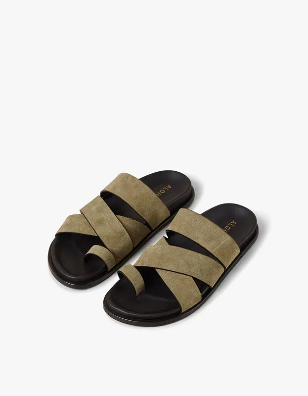 ALOHAS Harlow Sandals - Khaki Suede
