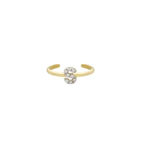Alphabet Diamond Toe Ring  (A-Z) ( 2 Colors )