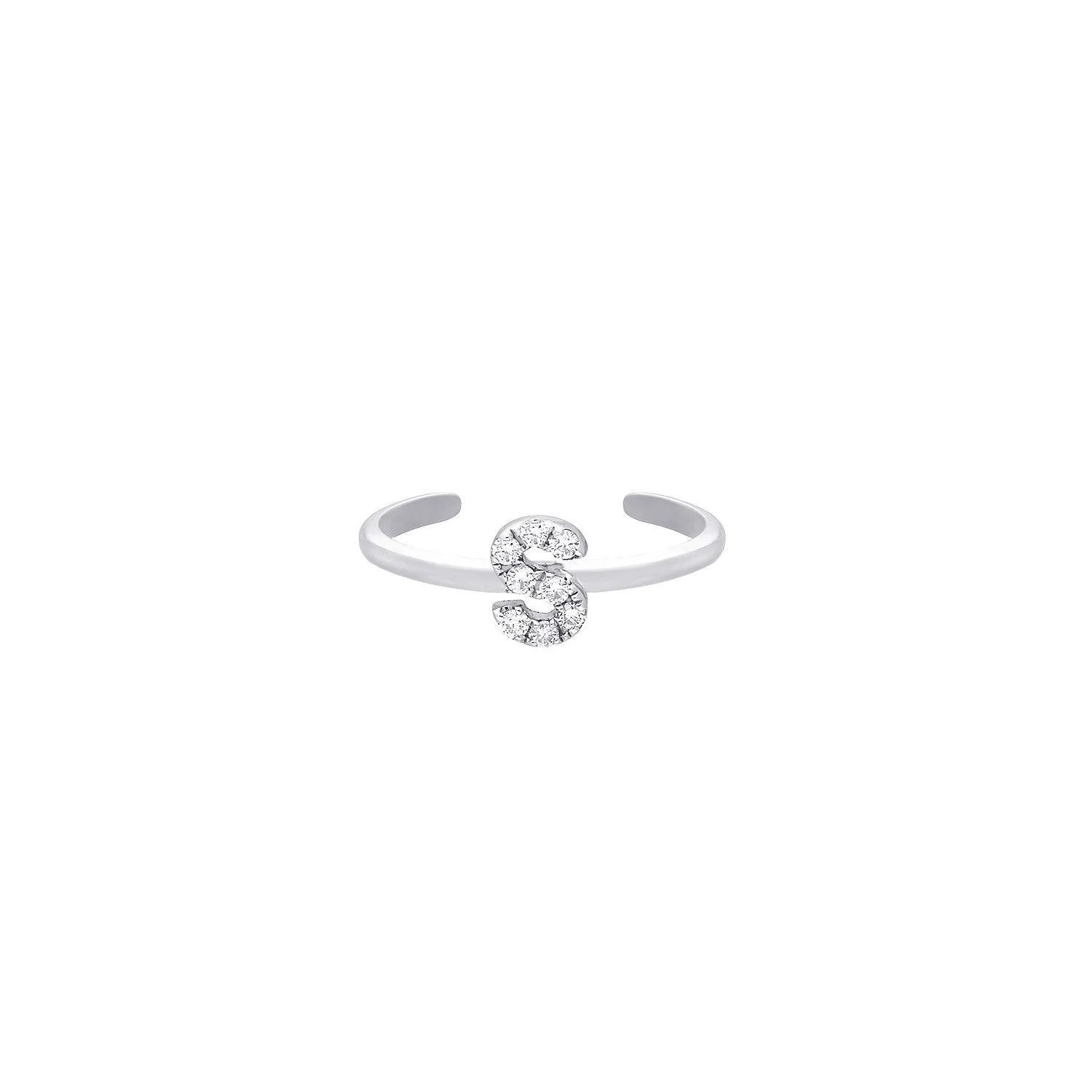Alphabet Diamond Toe Ring  (A-Z) ( 2 Colors )