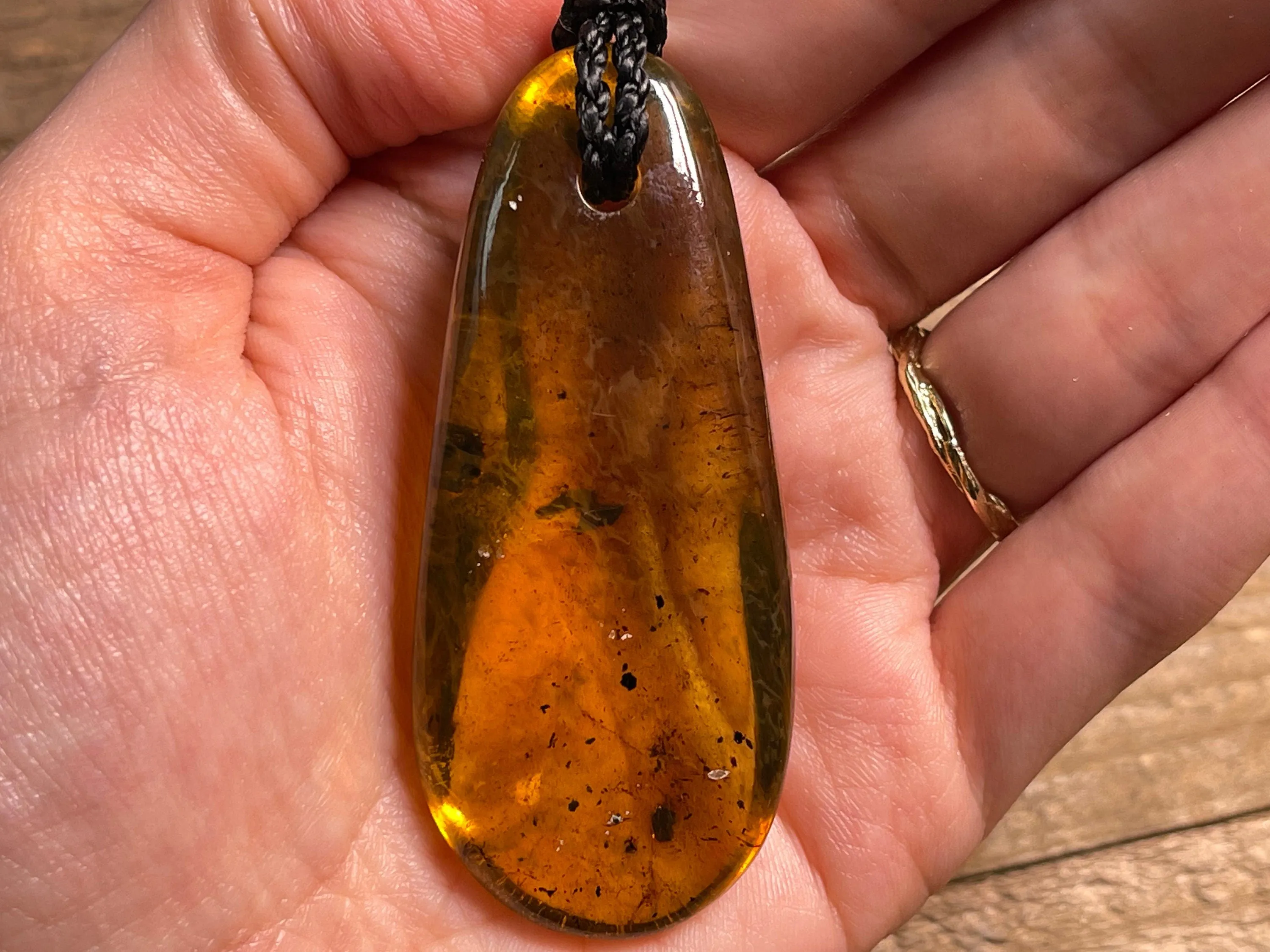 AMBER Crystal Necklace - Pendant Necklace, Handmade Jewelry, Healing Crystals and Stones, 48551