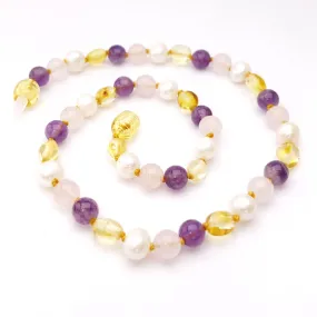 Amber Goose Gemstone & Amber Necklace - Duchess