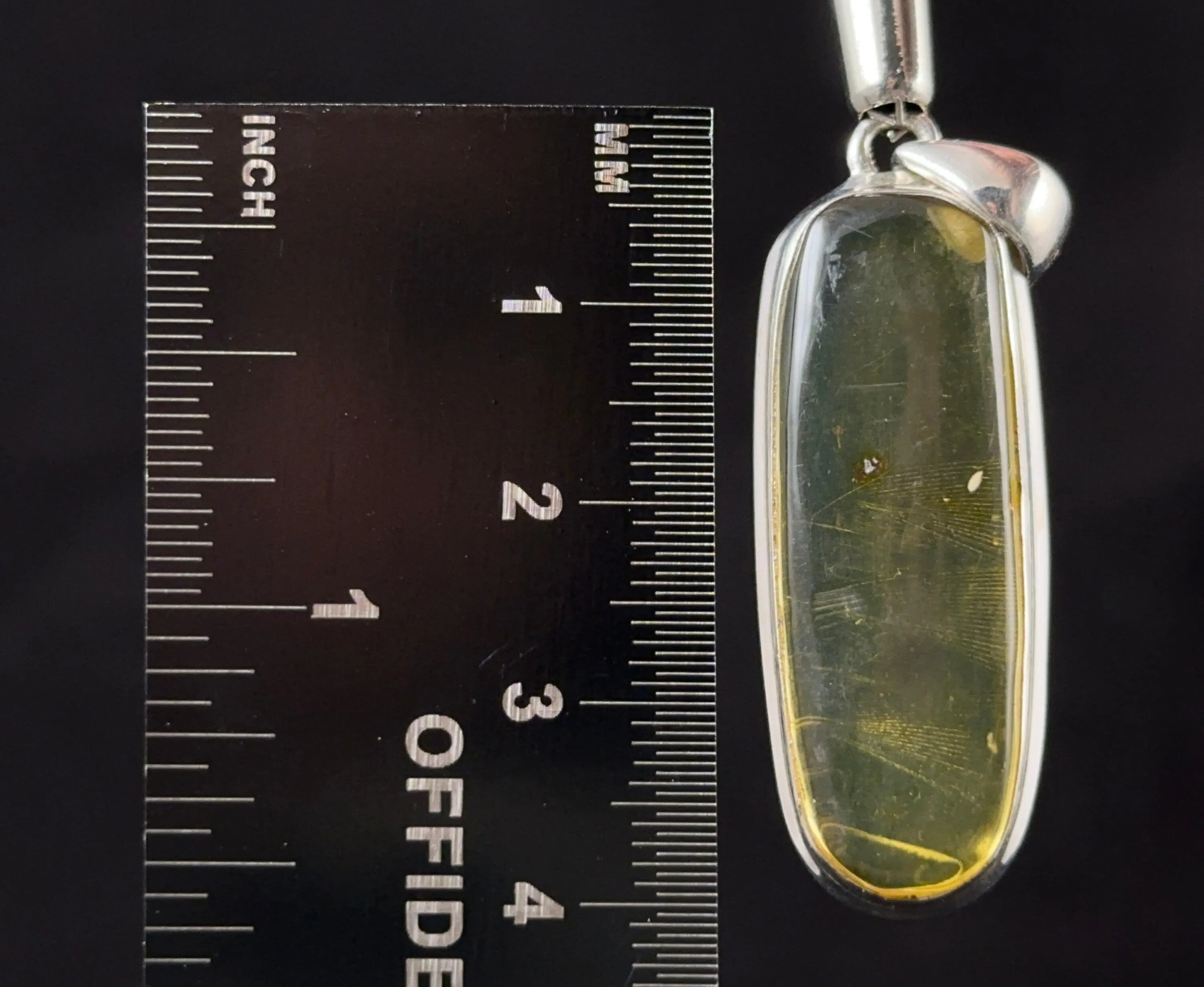 AMBER Pendant - AAA, Sterling Silver - Crystal Pendant, Fine Jewelry, Healing Crystals and Stones,  53423