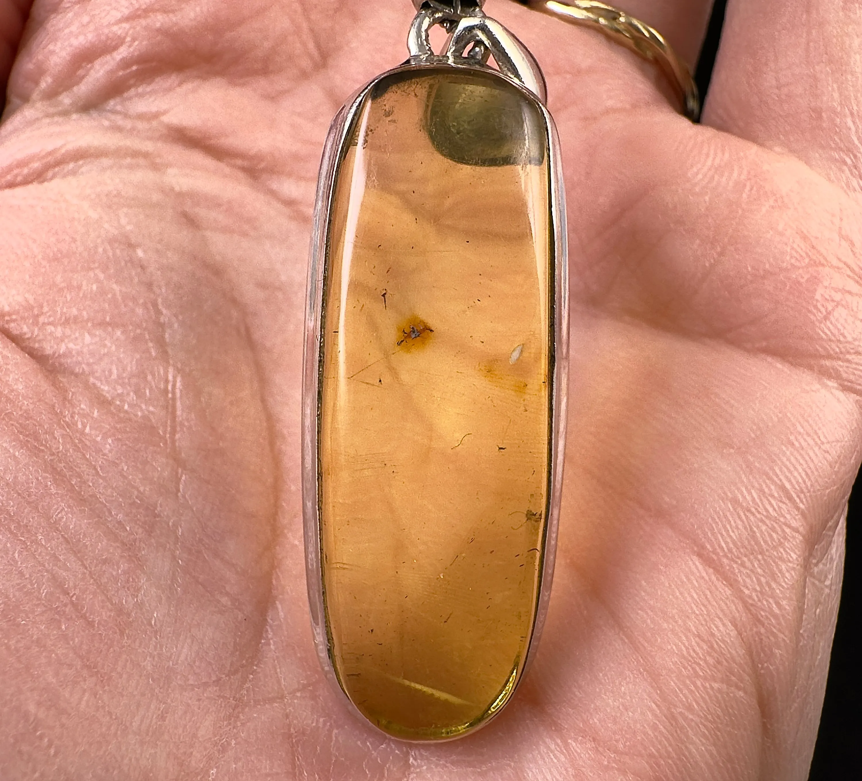 AMBER Pendant - AAA, Sterling Silver - Crystal Pendant, Fine Jewelry, Healing Crystals and Stones,  53423