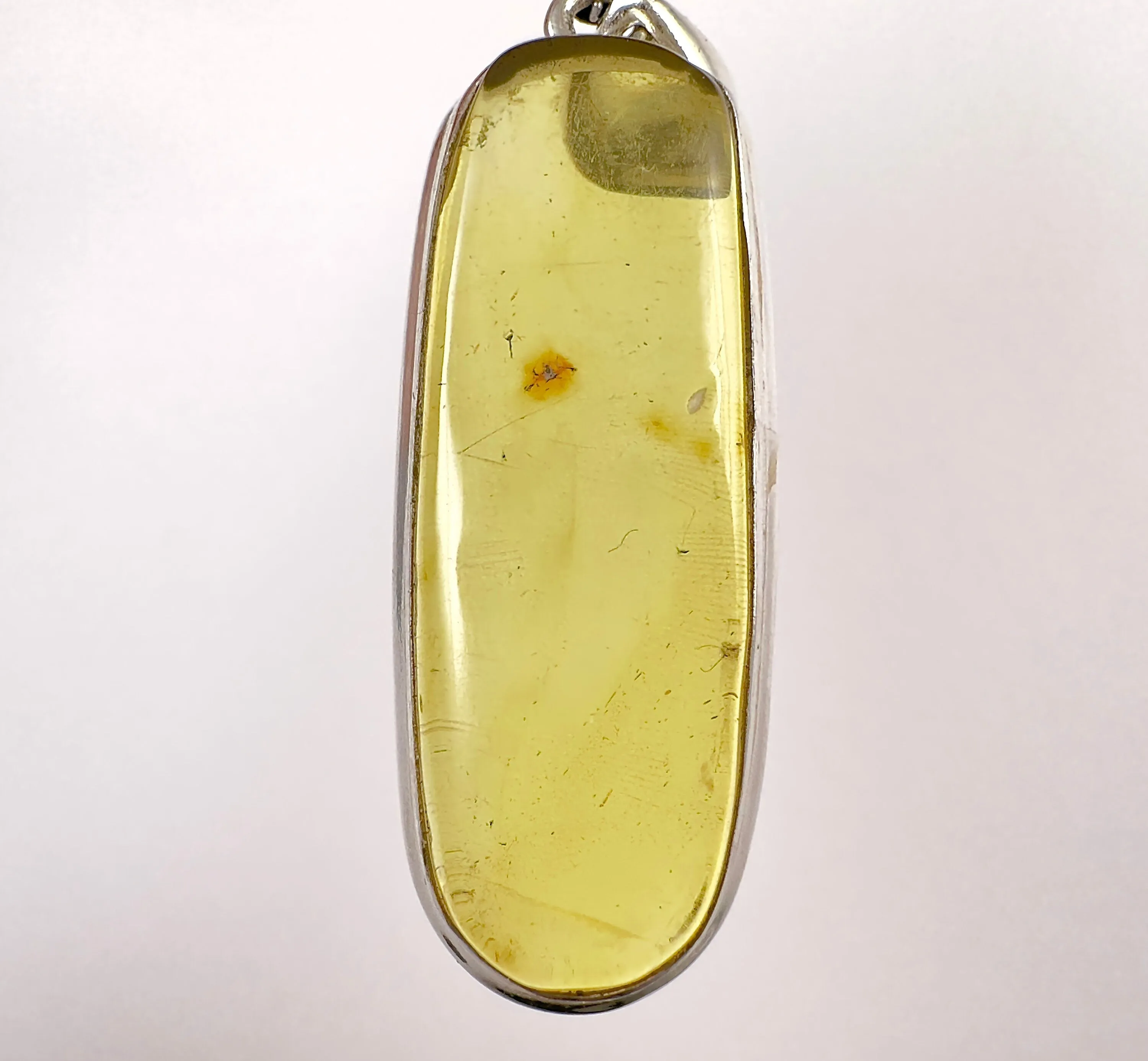 AMBER Pendant - AAA, Sterling Silver - Crystal Pendant, Fine Jewelry, Healing Crystals and Stones,  53423