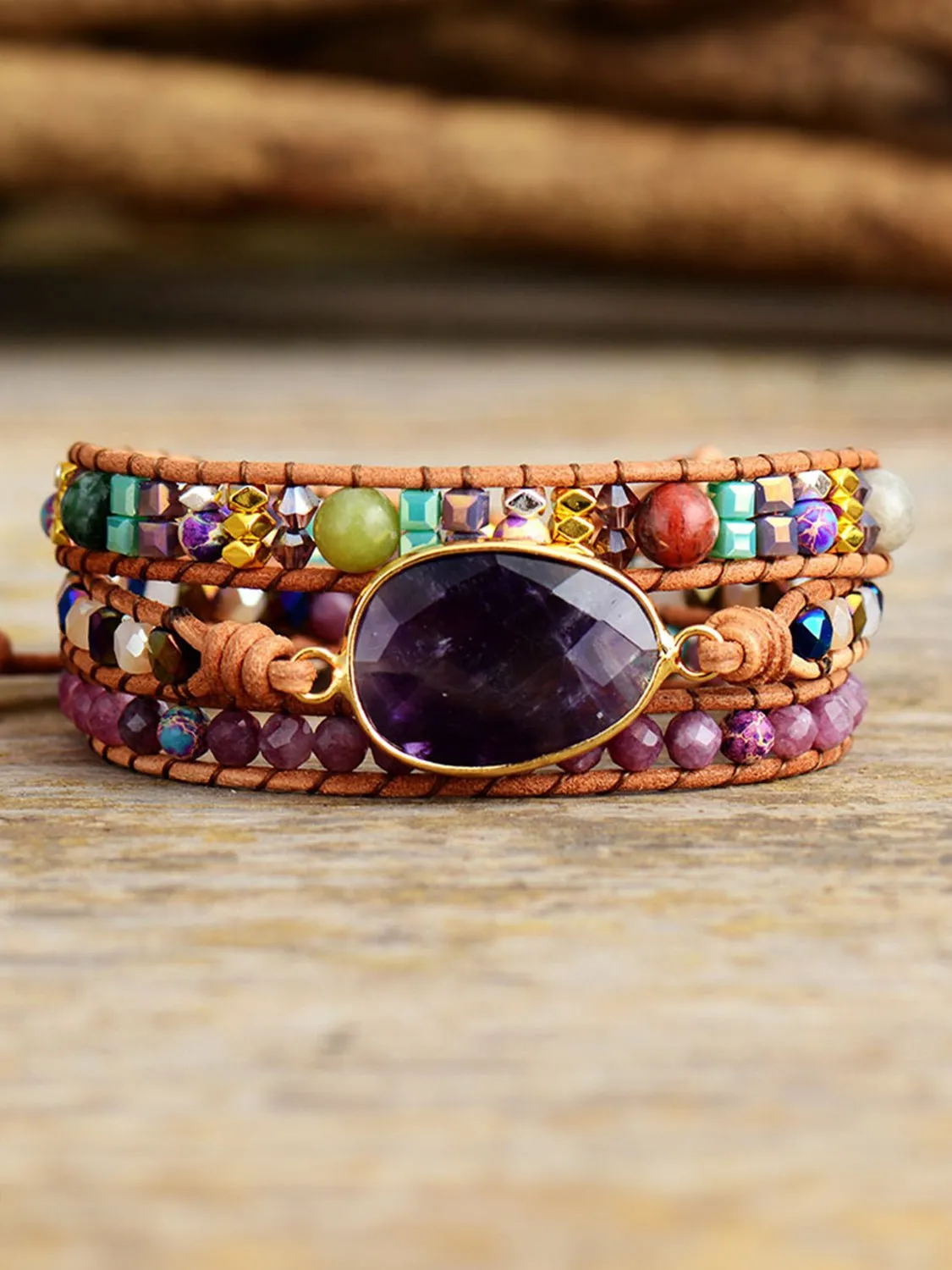 Amethyst Wrap Bracelet