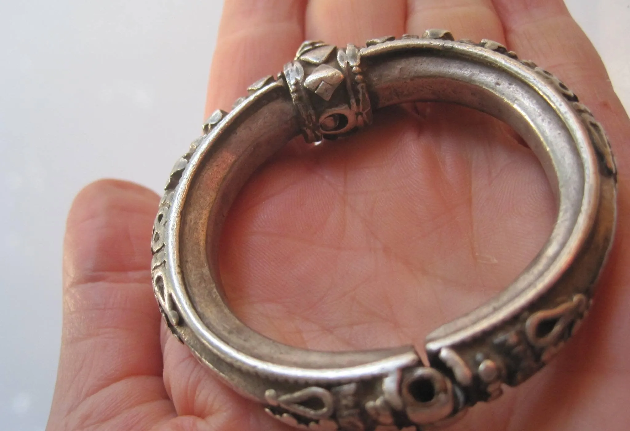 Antique Indian Silver Bracelet for Small Wrist