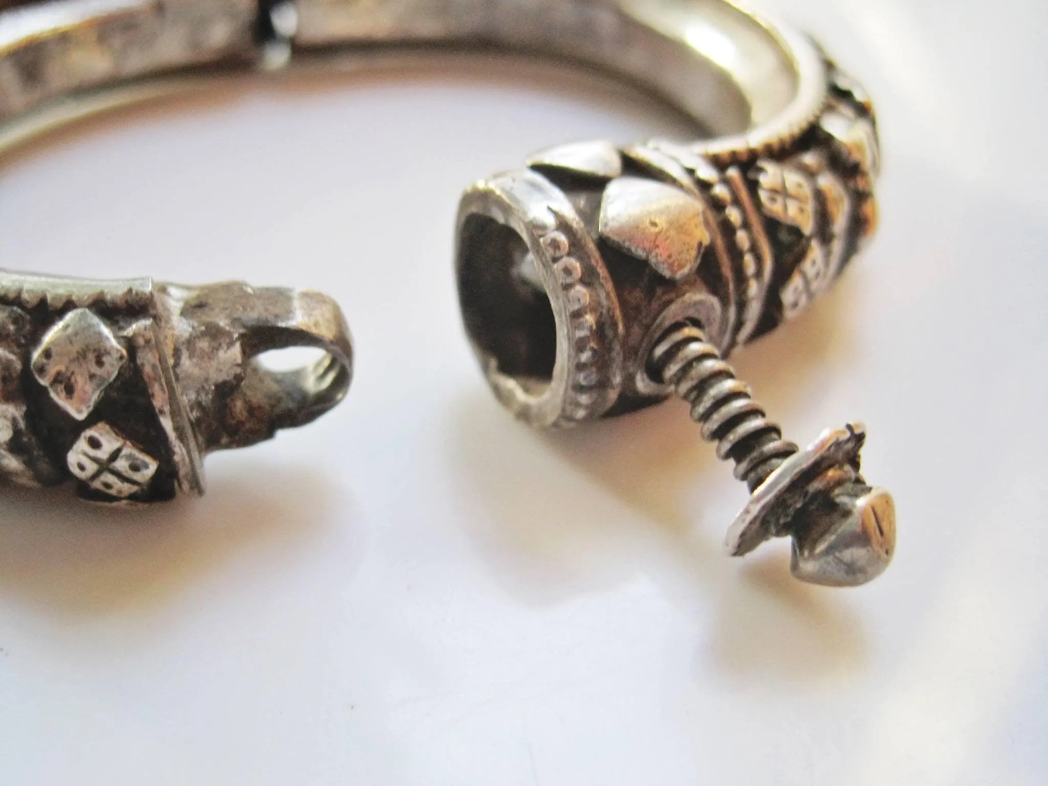 Antique Indian Silver Bracelet for Small Wrist