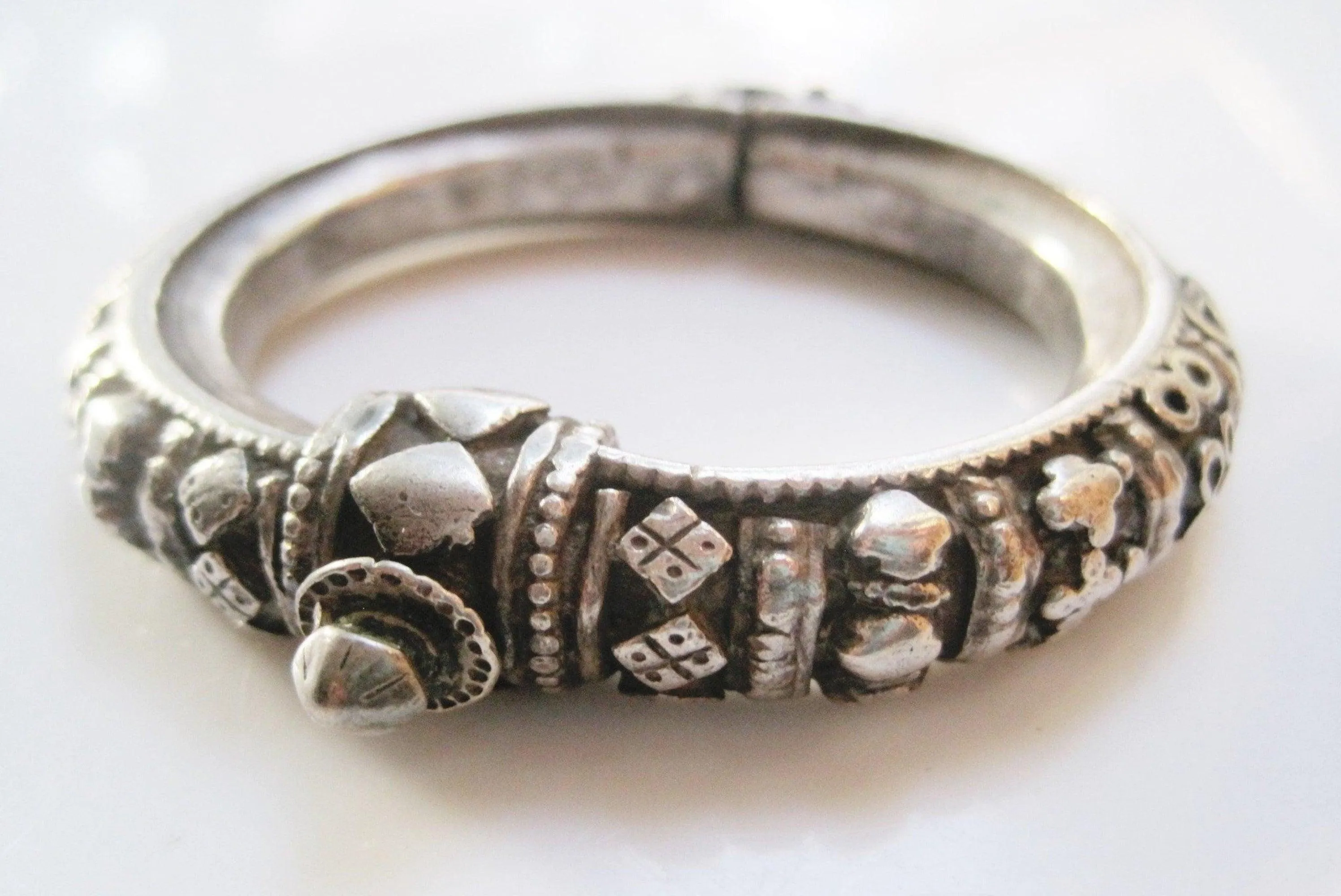 Antique Indian Silver Bracelet for Small Wrist