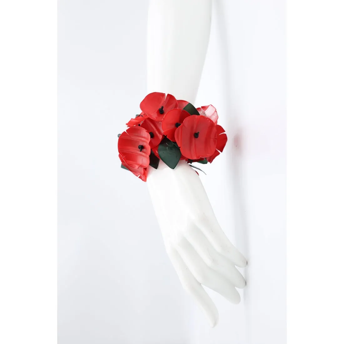 Aqua Poppy Bracelet - Red