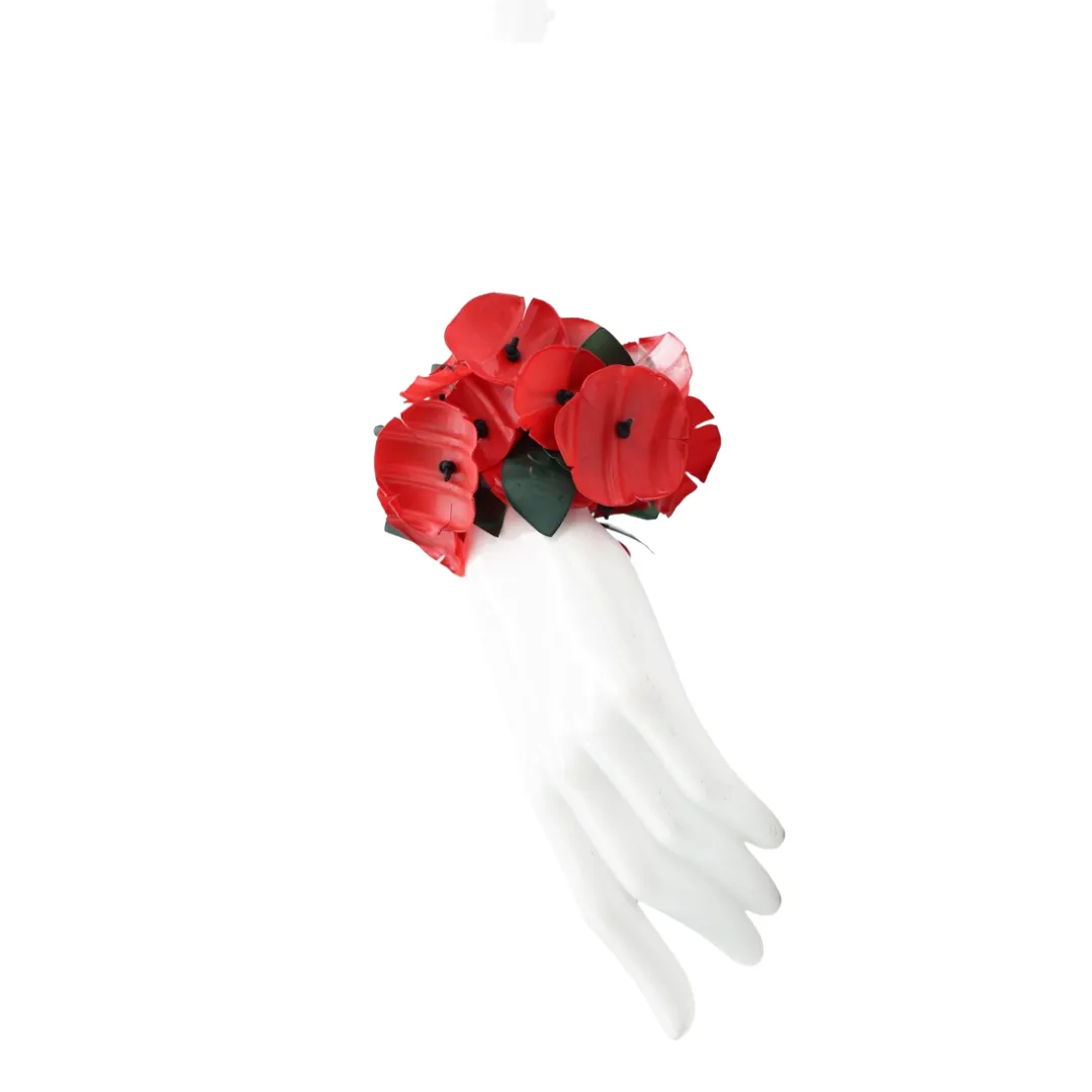 Aqua Poppy Bracelet - Red