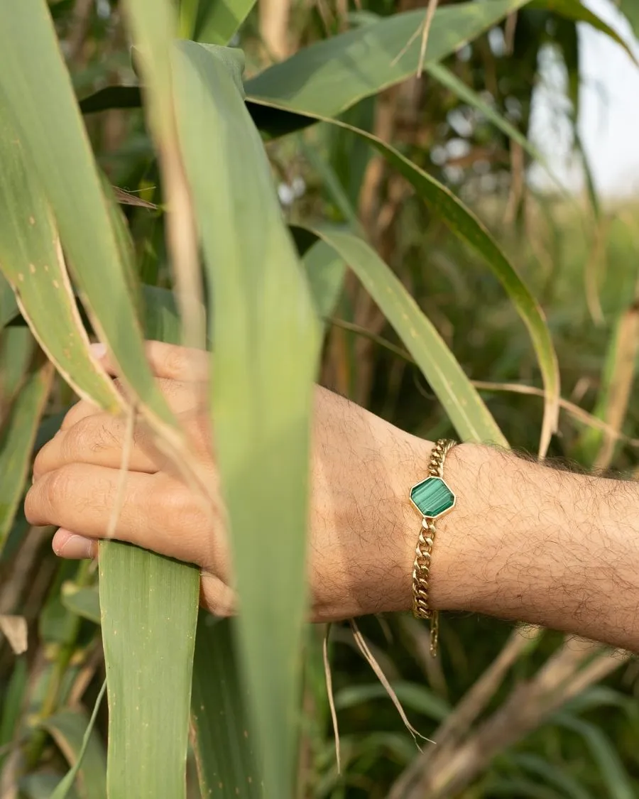 Armband - Malachite - Gold - Für Ihn