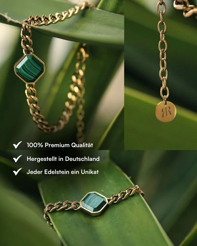 Armband - Malachite - Gold - Für Ihn