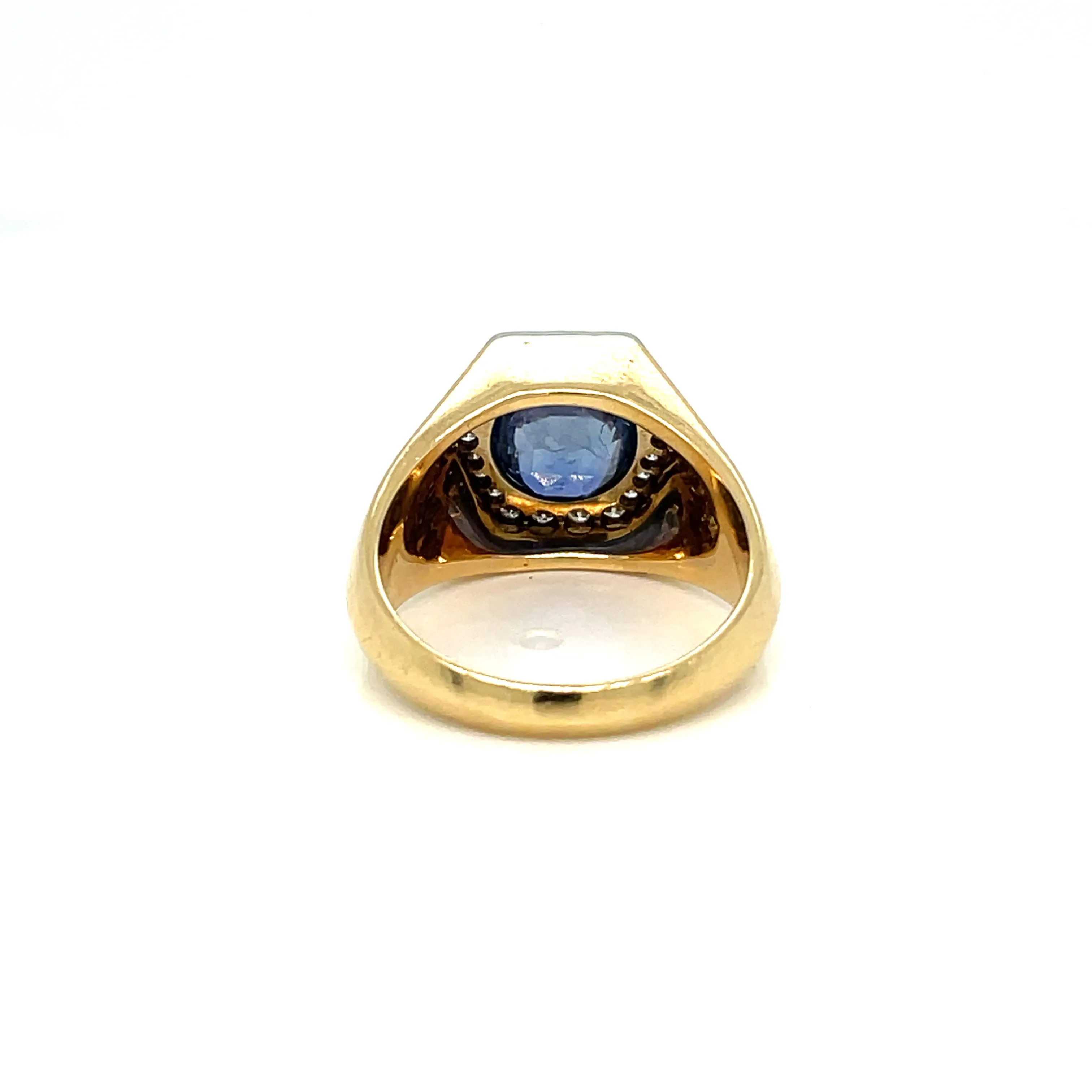 Art Deco Certified Unheated 2.50 Carat Sapphire Diamond Platinum Gold Ring