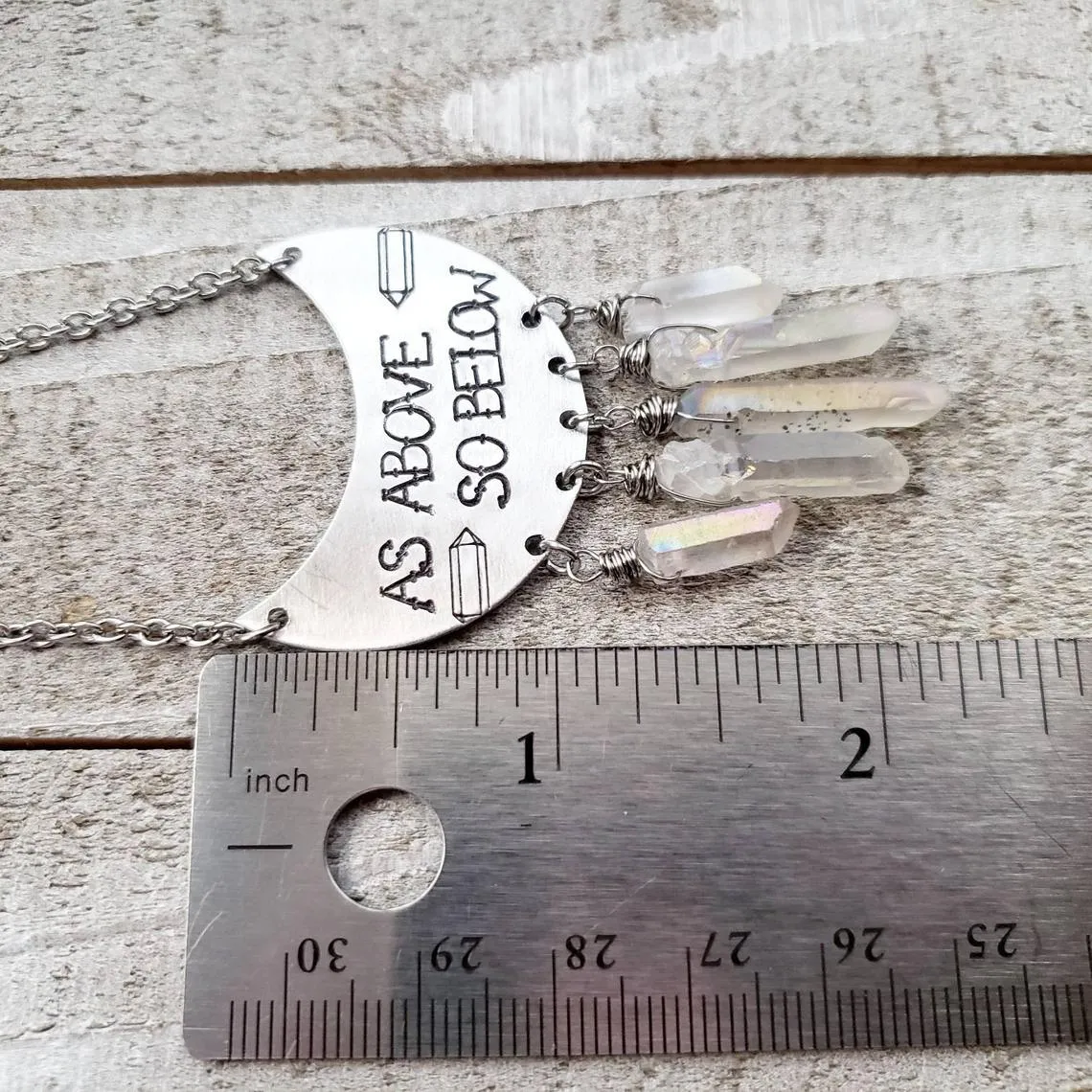 As above So below Quartz crystal necklace