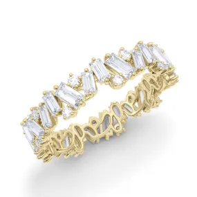 Baguette Round Brilliant Cut Diamond Eternity Band