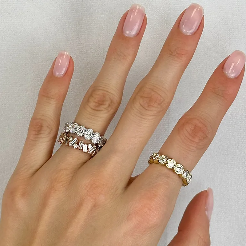 Baguette Round Brilliant Cut Diamond Eternity Band