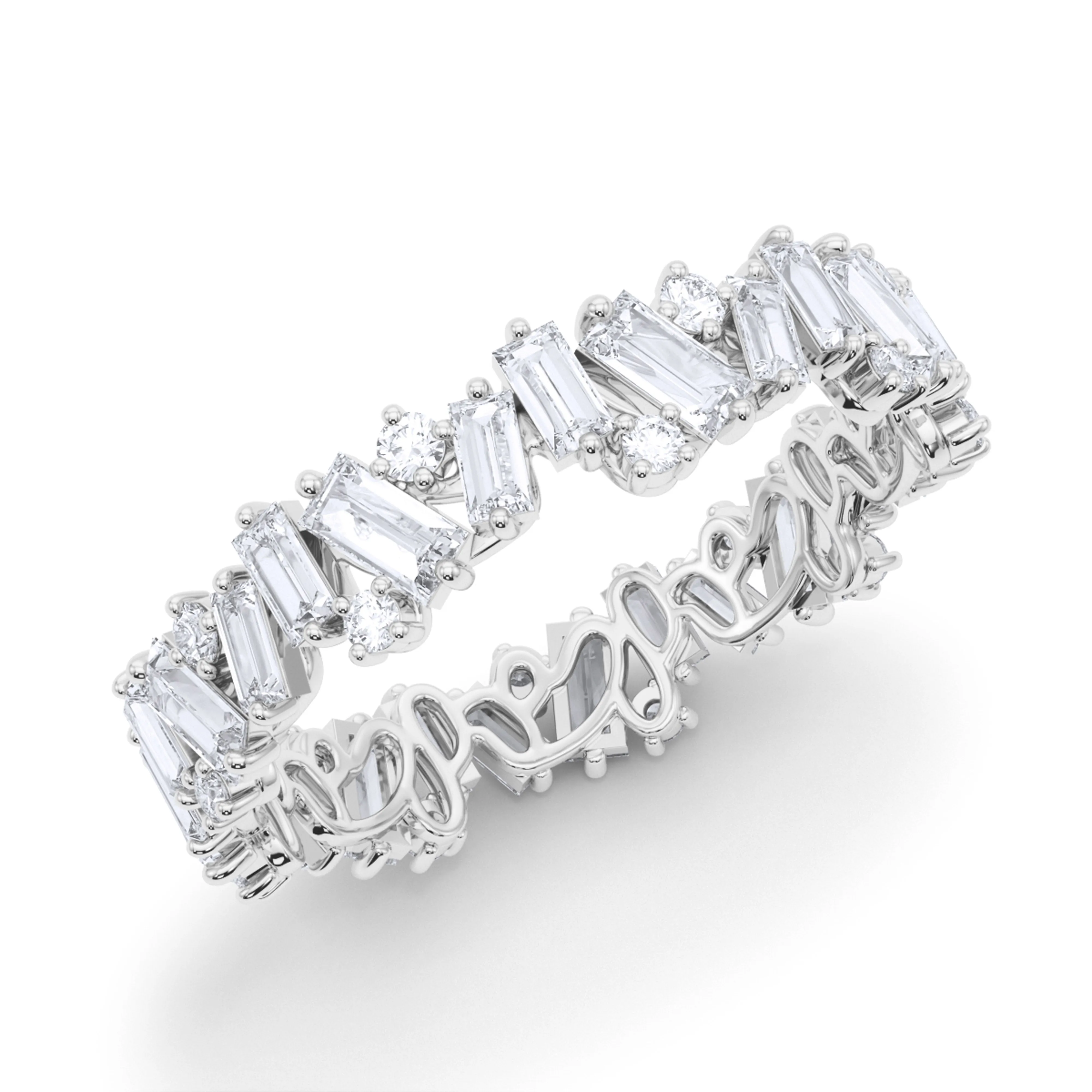 Baguette Round Brilliant Cut Diamond Eternity Band