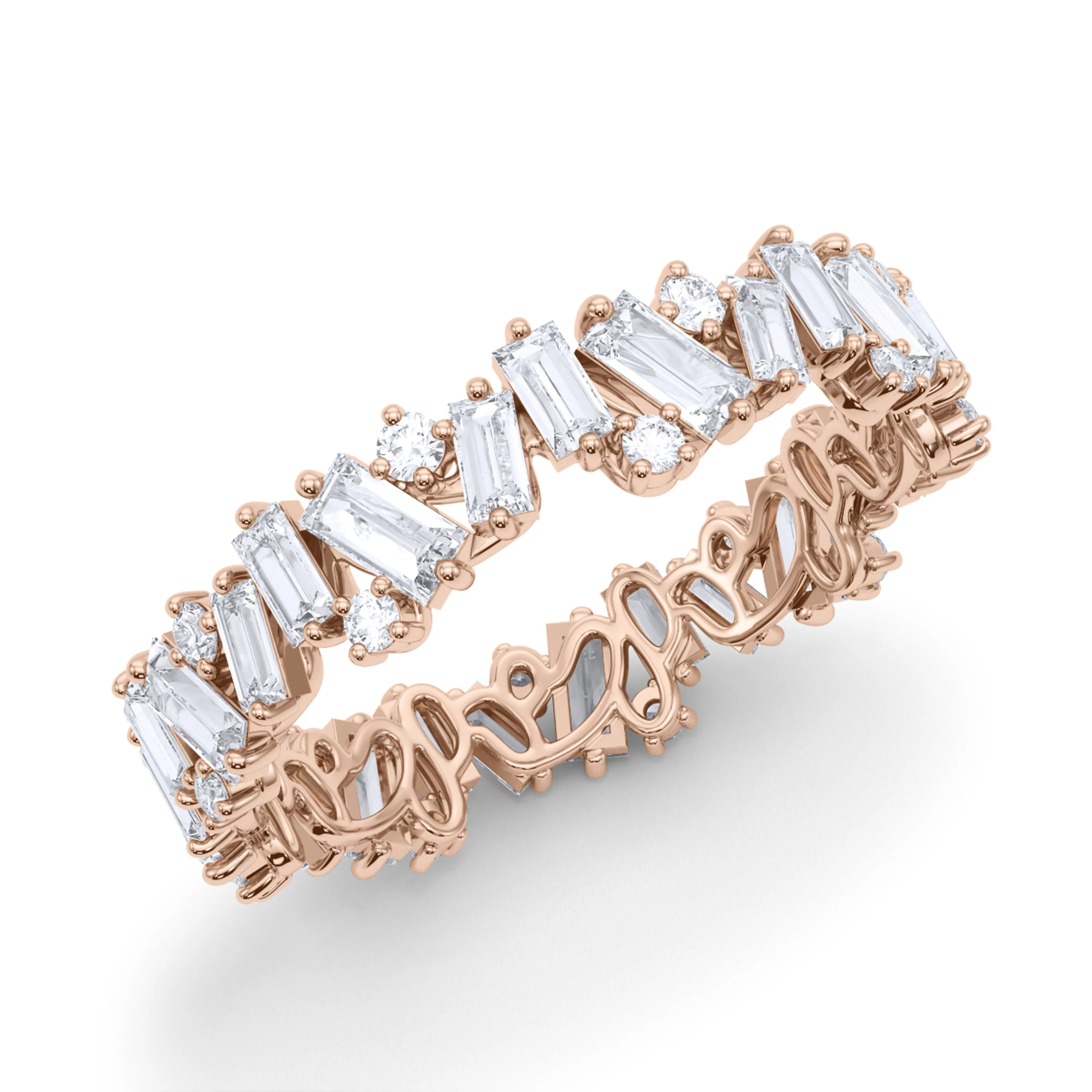 Baguette Round Brilliant Cut Diamond Eternity Band