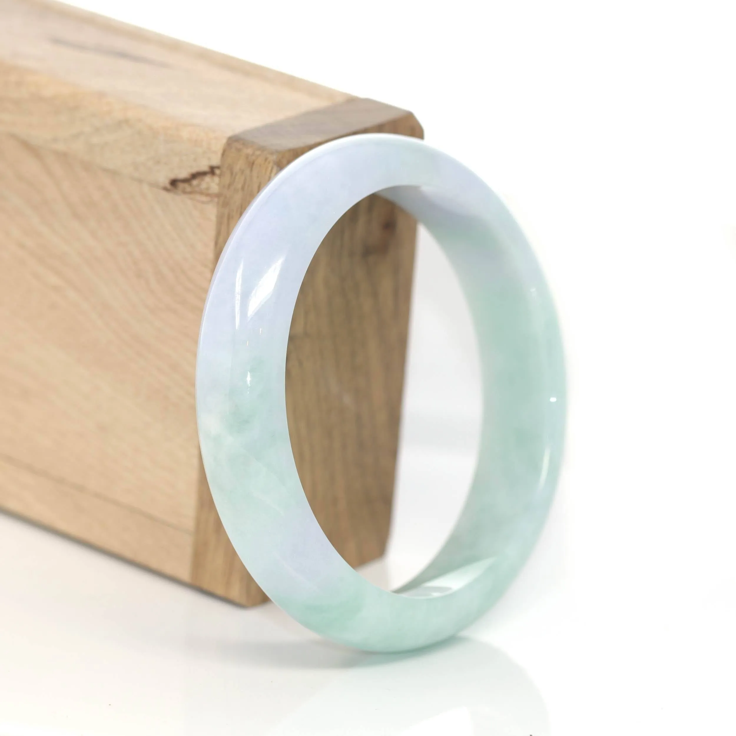 Baikalla™ "Classic Bangle" Genuine Burmese Green Jadeite Jade Bangle Bracelet (56.10 mm) #218