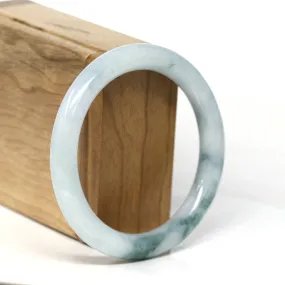Baikalla "Full Round" Petite Blue-Green Jadeite Jade Bangle Bracelet (56.00 mm) #T377