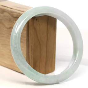 Baikalla "Half Round" Light Green Lavender Jadeite Jade Bangle Bracelet (66.3 mm) #T446