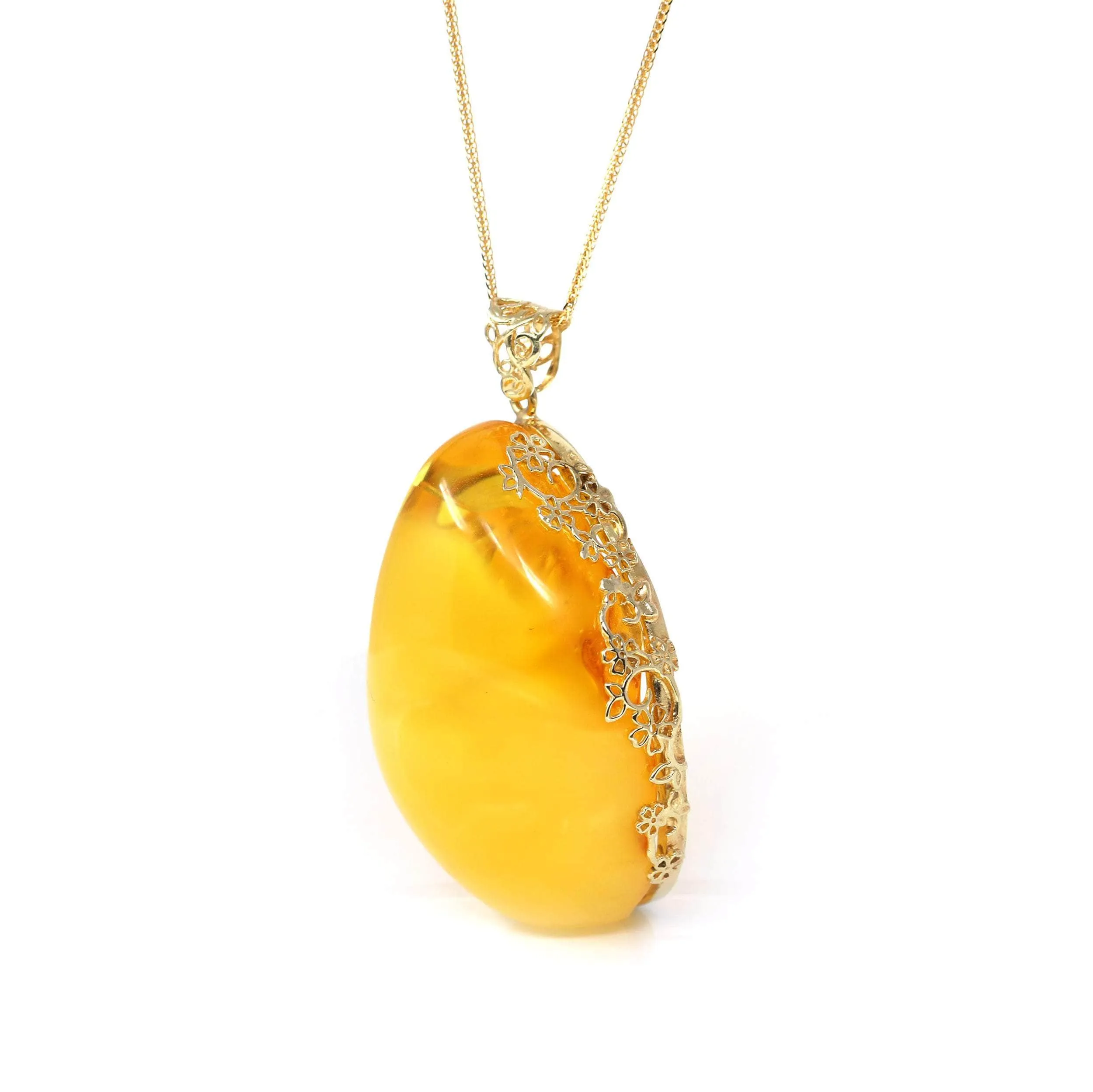 Baikalla™ Sterling Silver Exquisite Poland Amber Pendant
