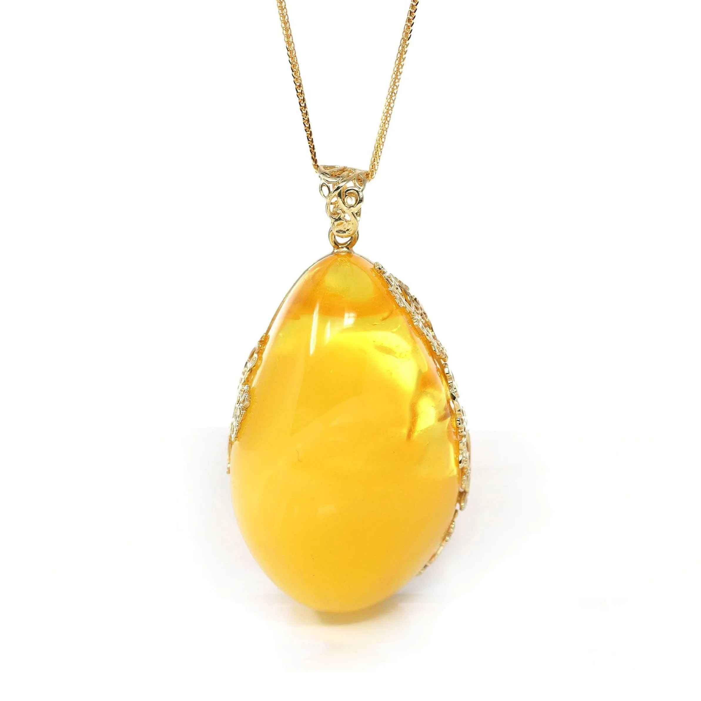 Baikalla™ Sterling Silver Exquisite Poland Amber Pendant