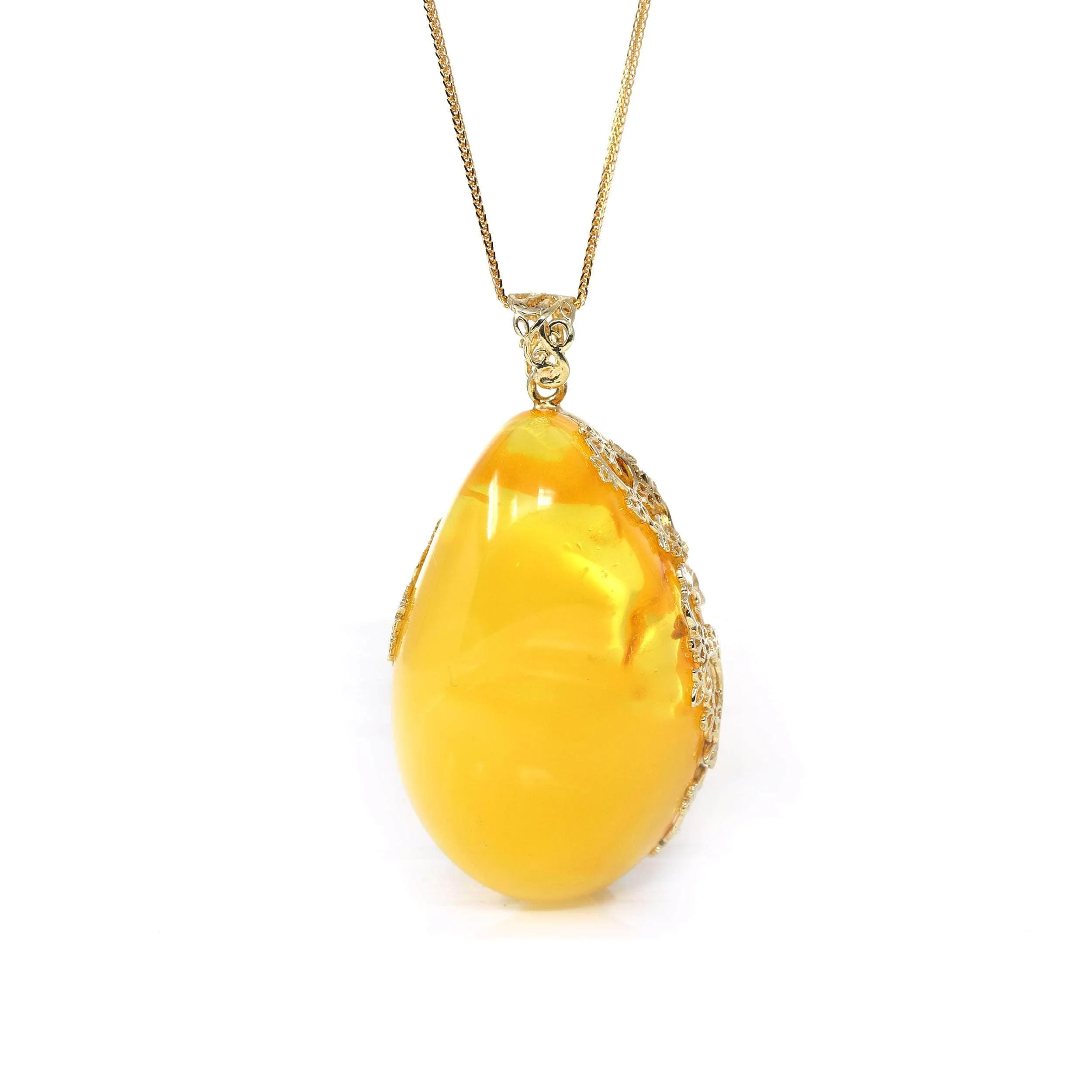 Baikalla™ Sterling Silver Exquisite Poland Amber Pendant