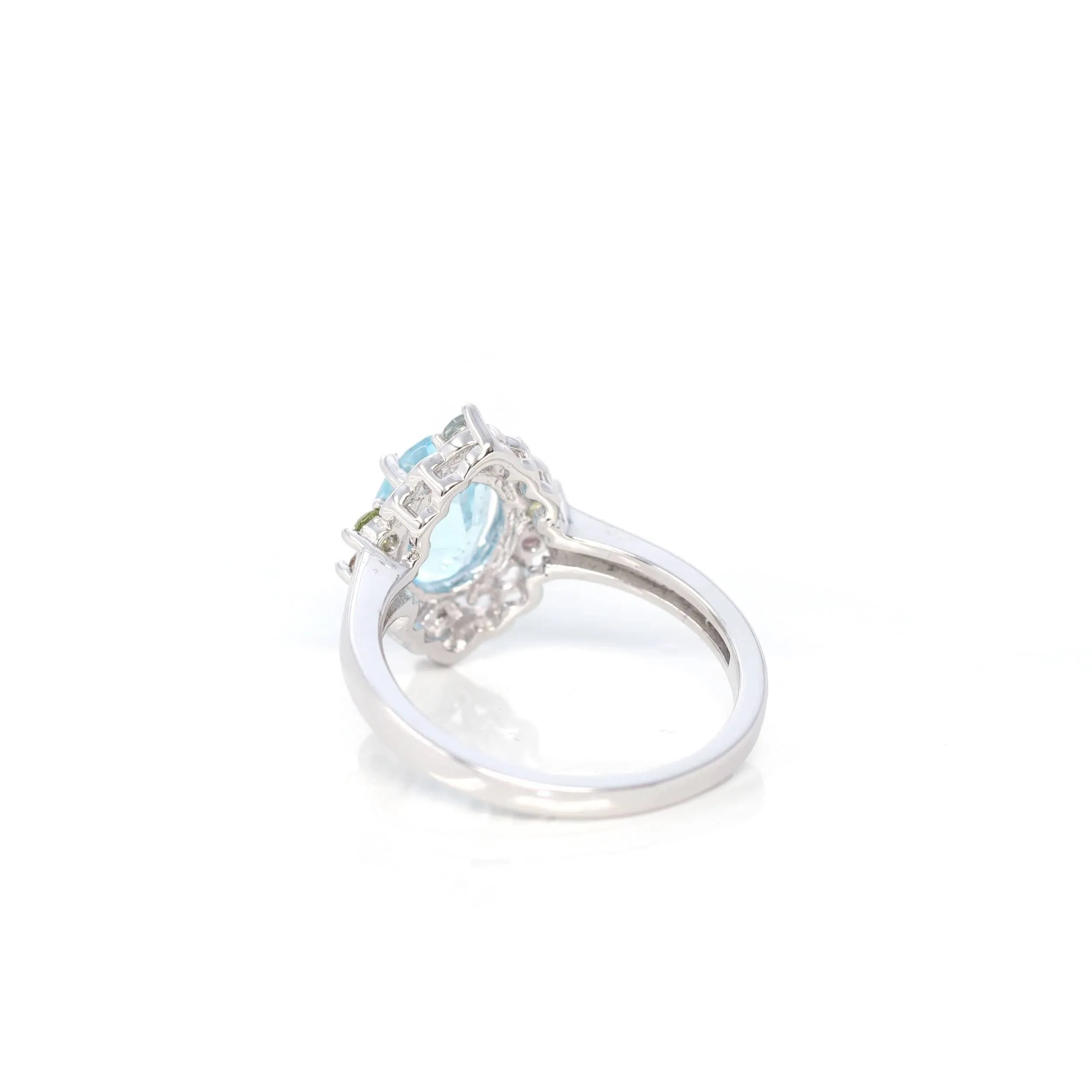 Baikalla™ Sterling Silver Sky Blue Topaz Ring With Tourmaline