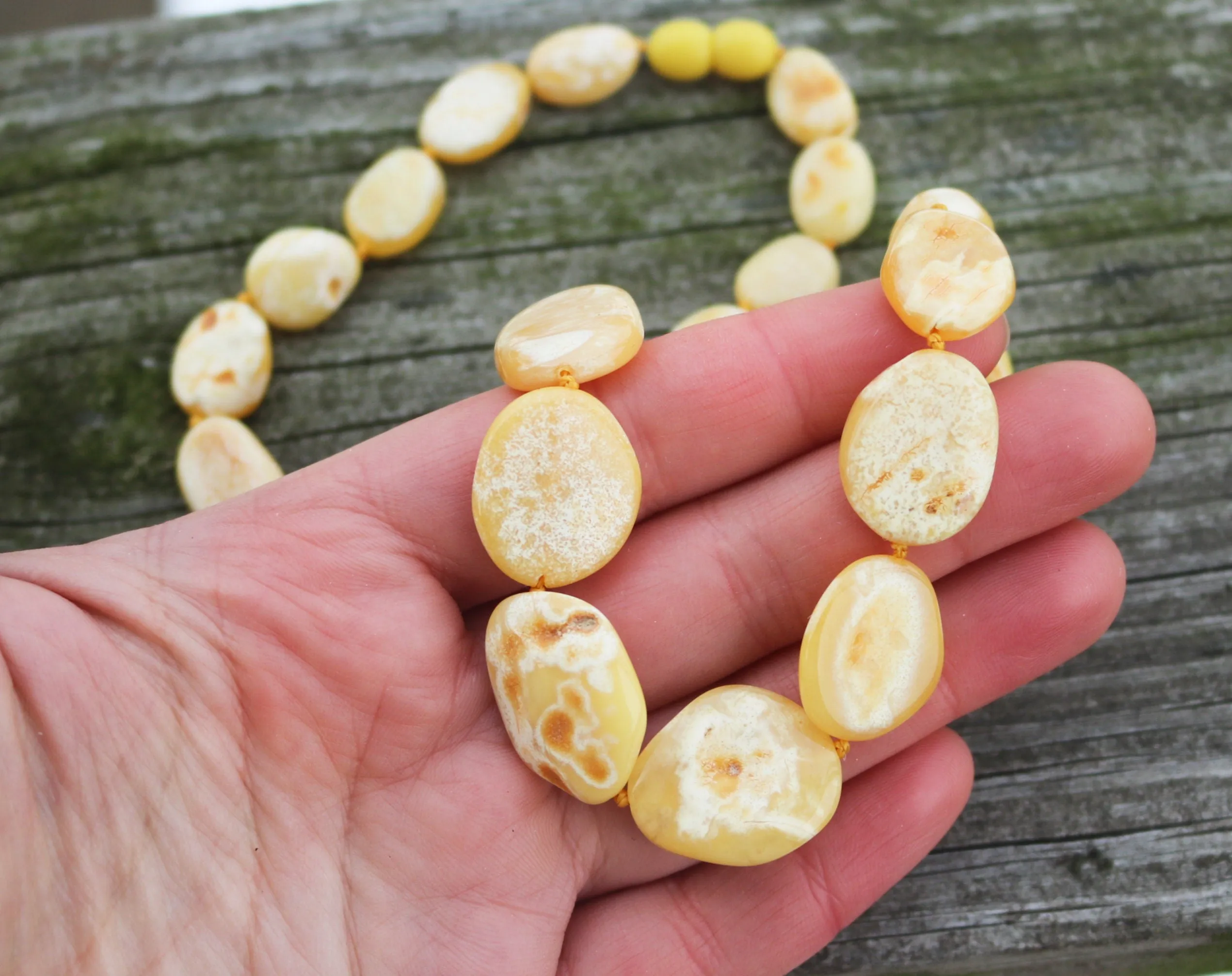 Baltic Amber Necklace Butterscotch Beads Natural Untreated Unisex Jewelry 20″ 22.6 gram