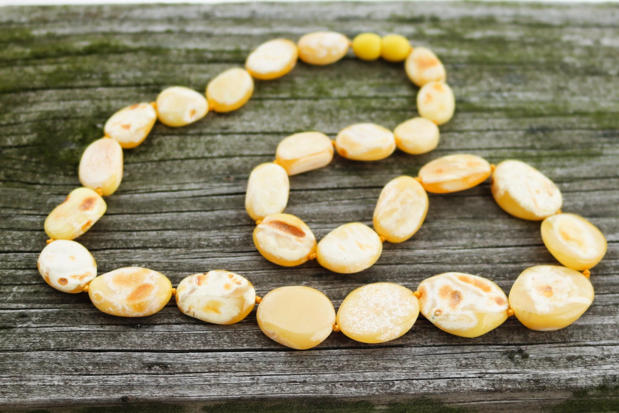 Baltic Amber Necklace Butterscotch Beads Natural Untreated Unisex Jewelry 20″ 22.6 gram