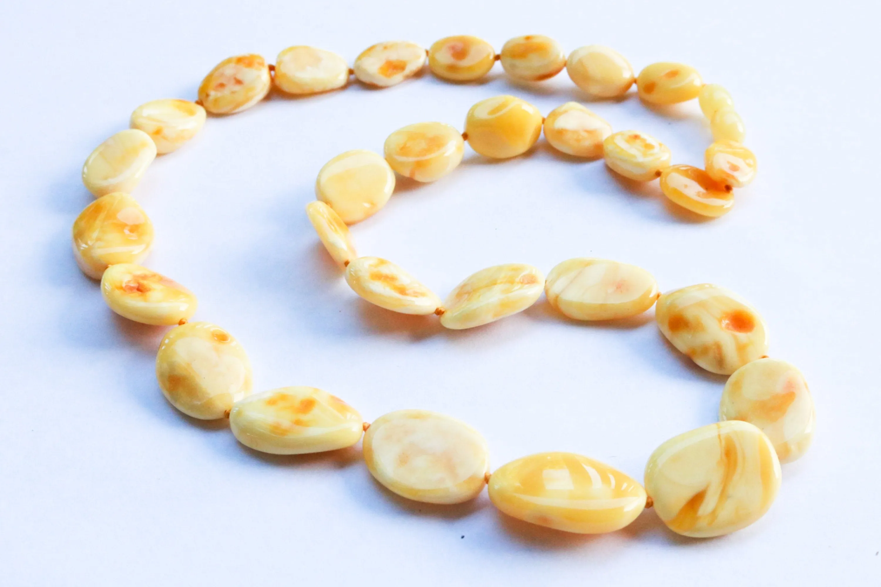 Baltic Amber Necklace Butterscotch Raw Natural Unpolished Untreated Beads Unisex Jewelry 22" 28.4 gram