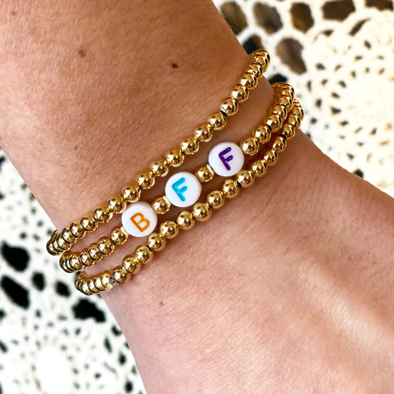Best Friends Yellow/Blue/Purple Beaded Bracelet