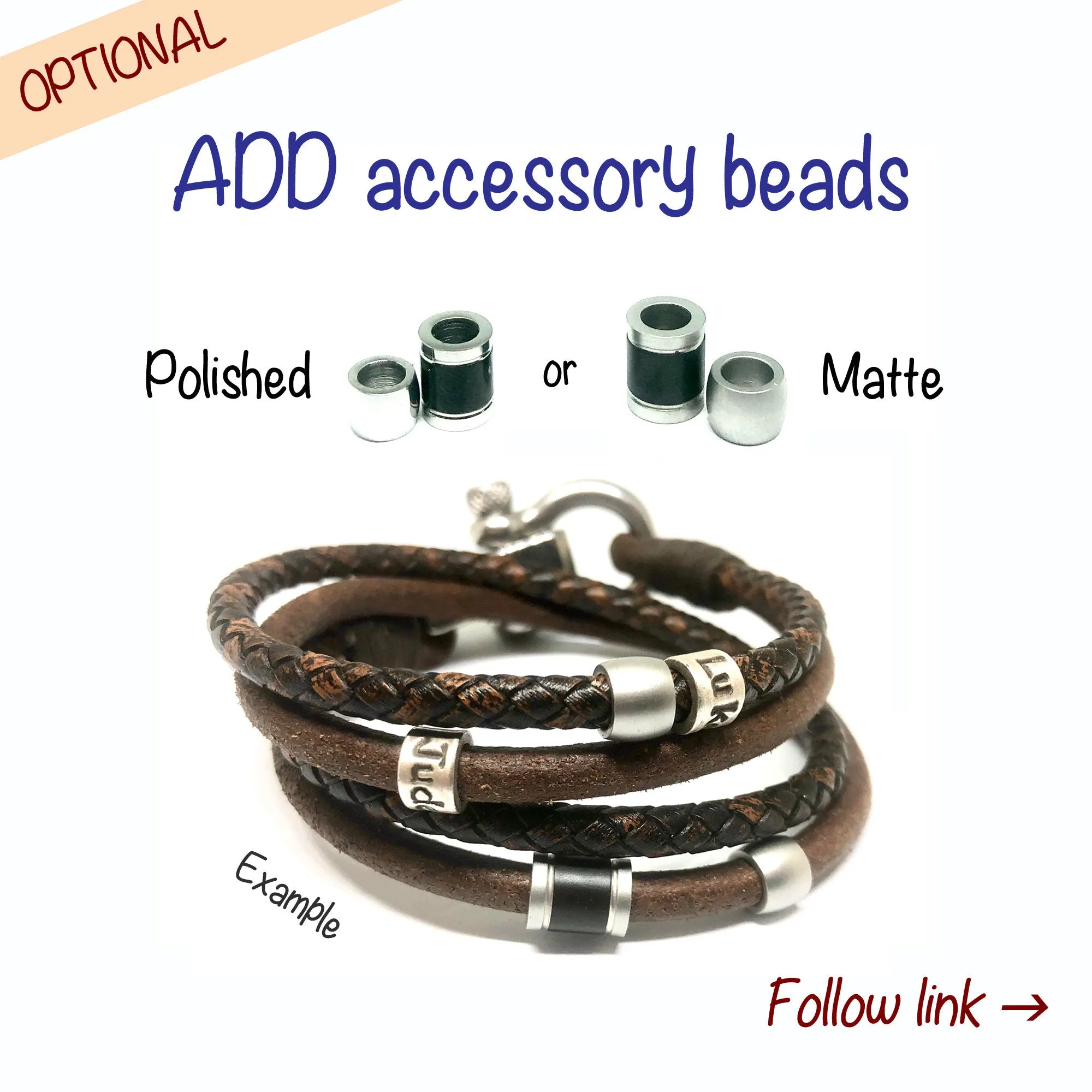 Black Flat & Braided Leather Wrap Bracelet