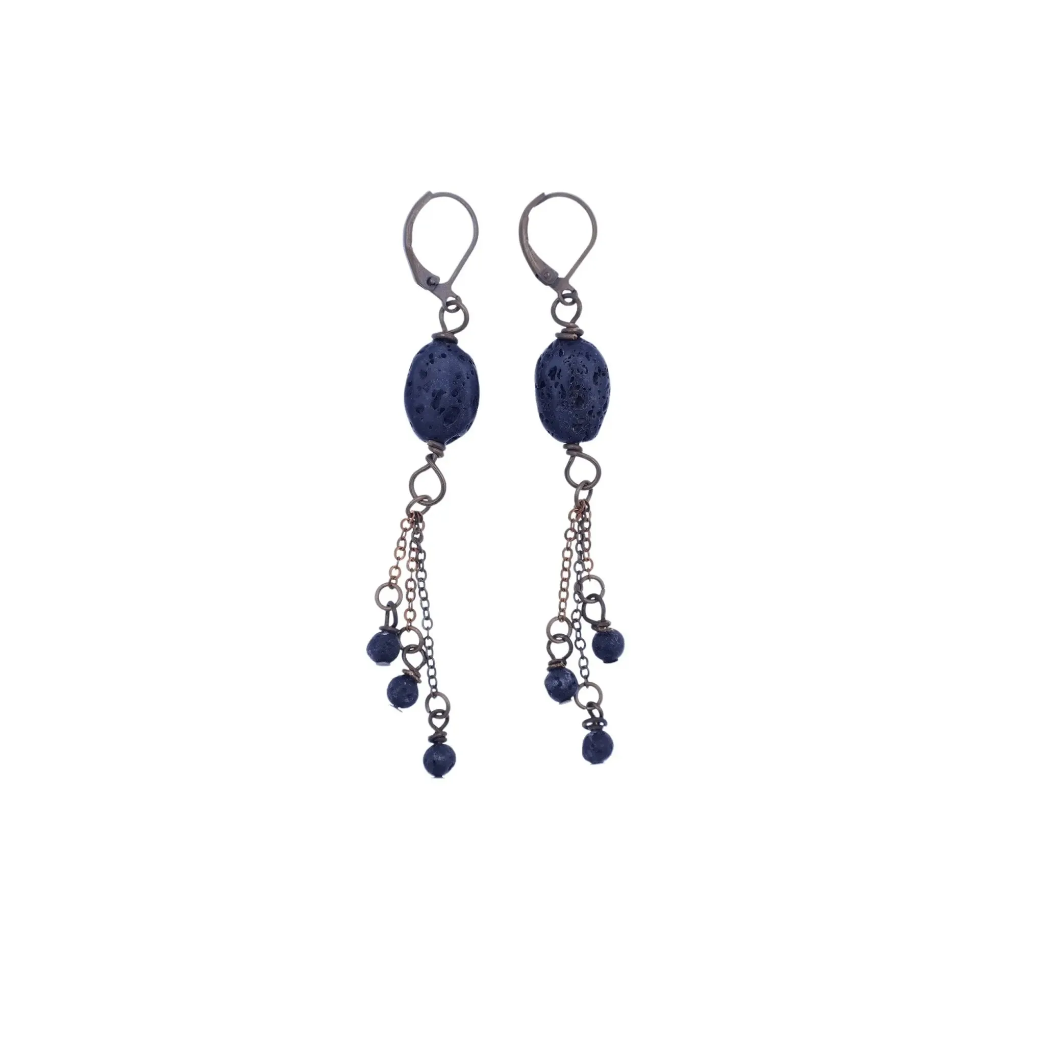Black Lava Stone Earrings