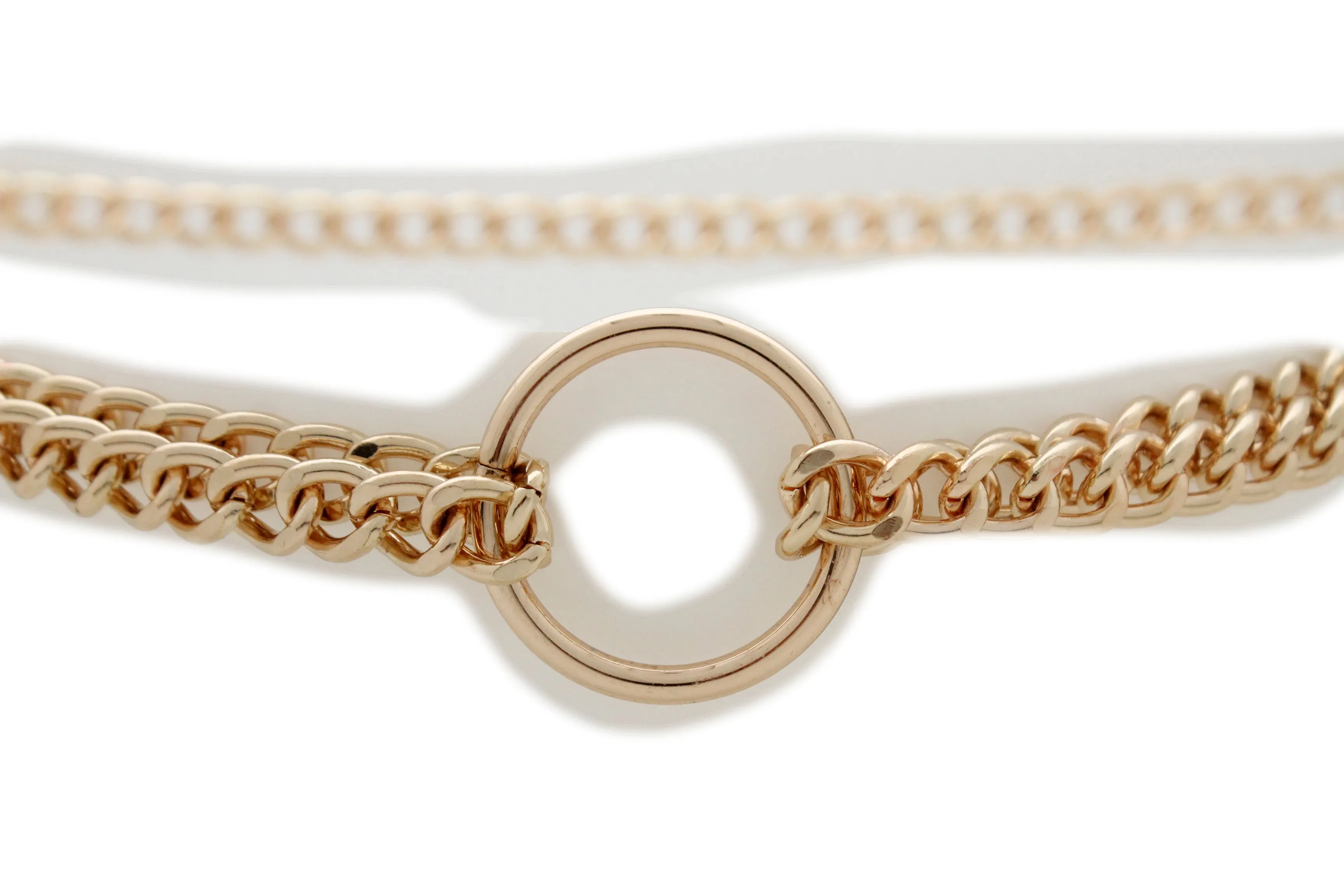 Black Stretch Waistband Fashion Belt Hip Waist Gold Metal XX Charm Fit S M