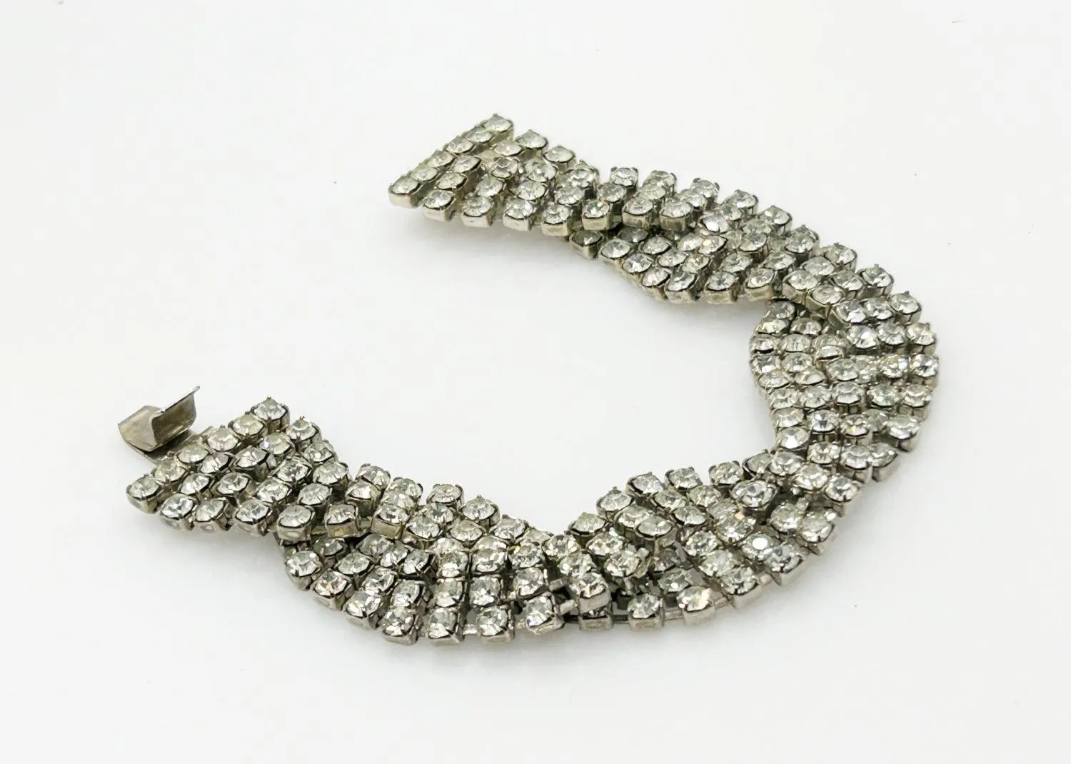Blingy Vintage Braided Rhinestone Bracelet