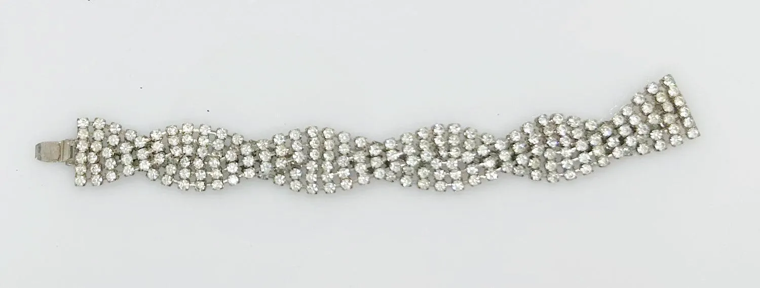 Blingy Vintage Braided Rhinestone Bracelet