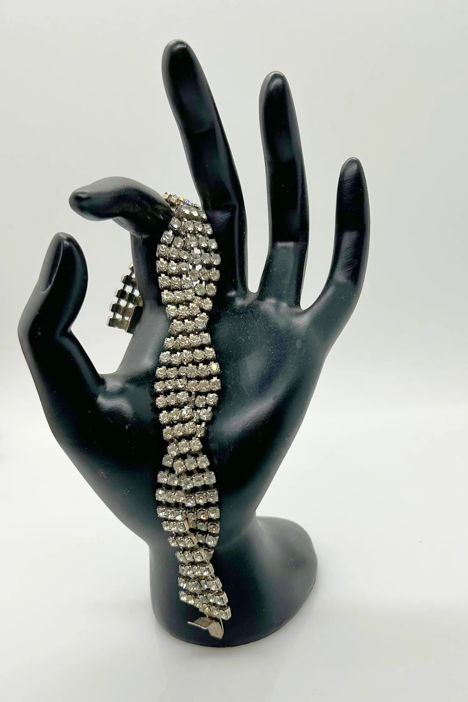 Blingy Vintage Braided Rhinestone Bracelet
