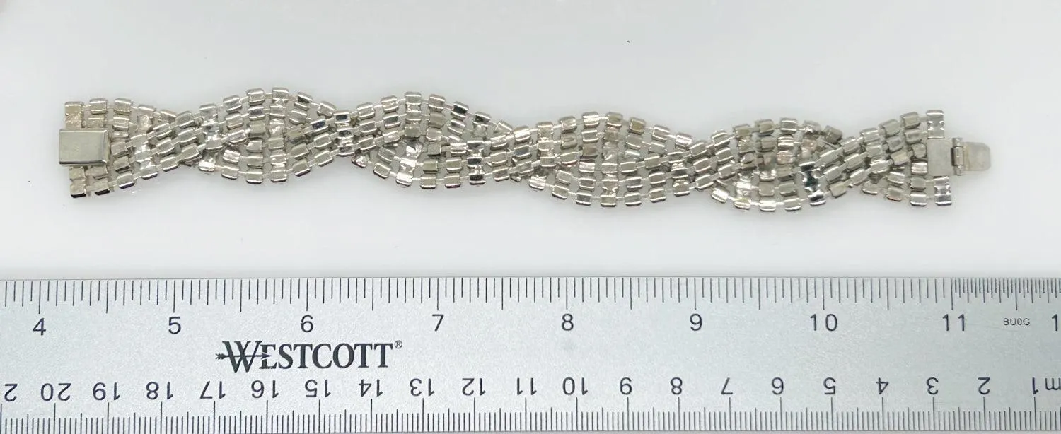 Blingy Vintage Braided Rhinestone Bracelet