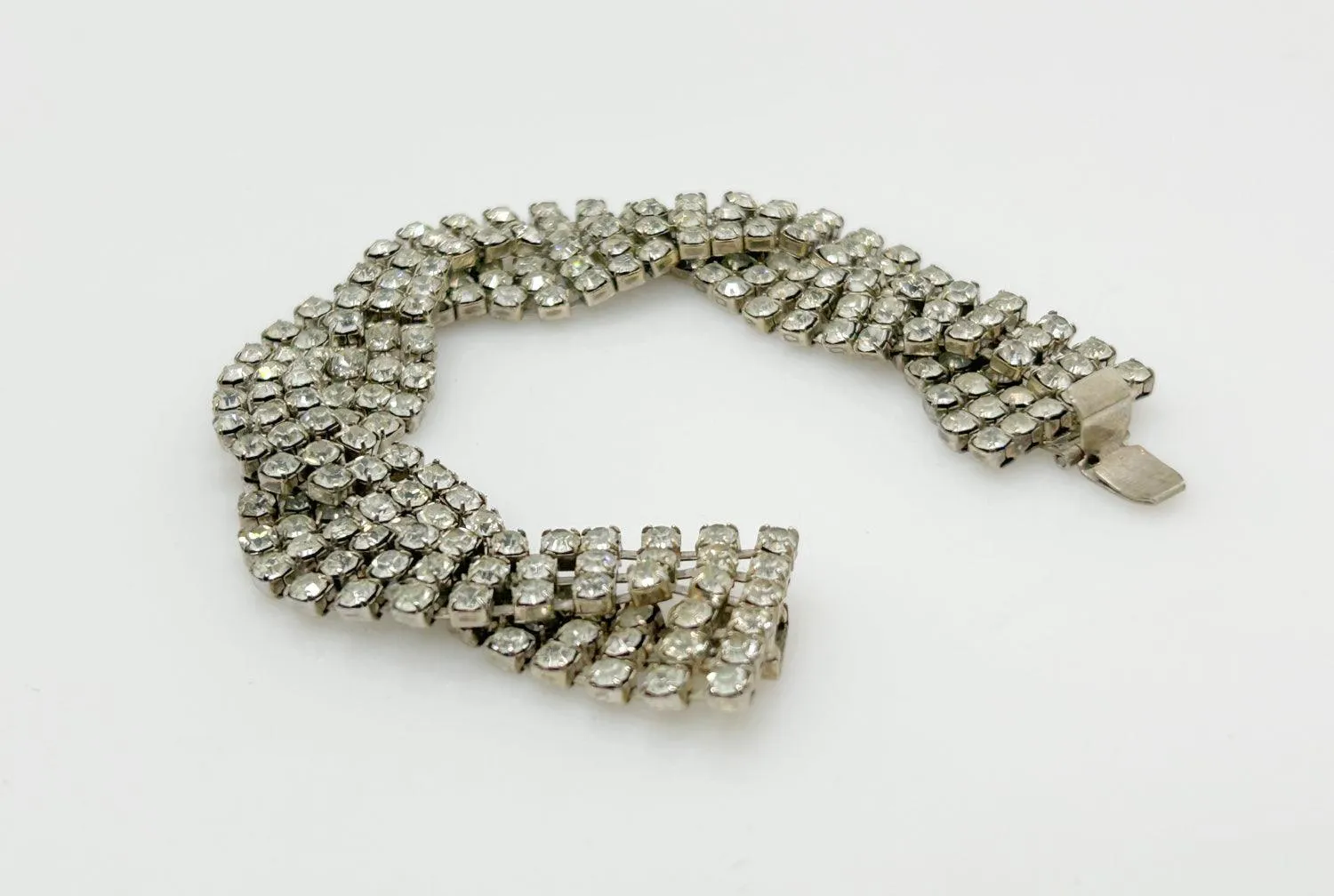 Blingy Vintage Braided Rhinestone Bracelet