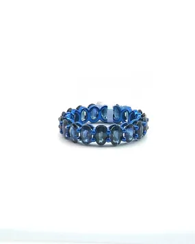 Blue Sapphire Eternity Ring with Blue Gold