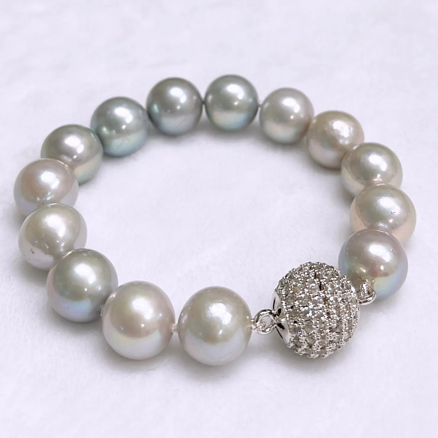 Bracelet ALMA - silver Edison pearls (B569)