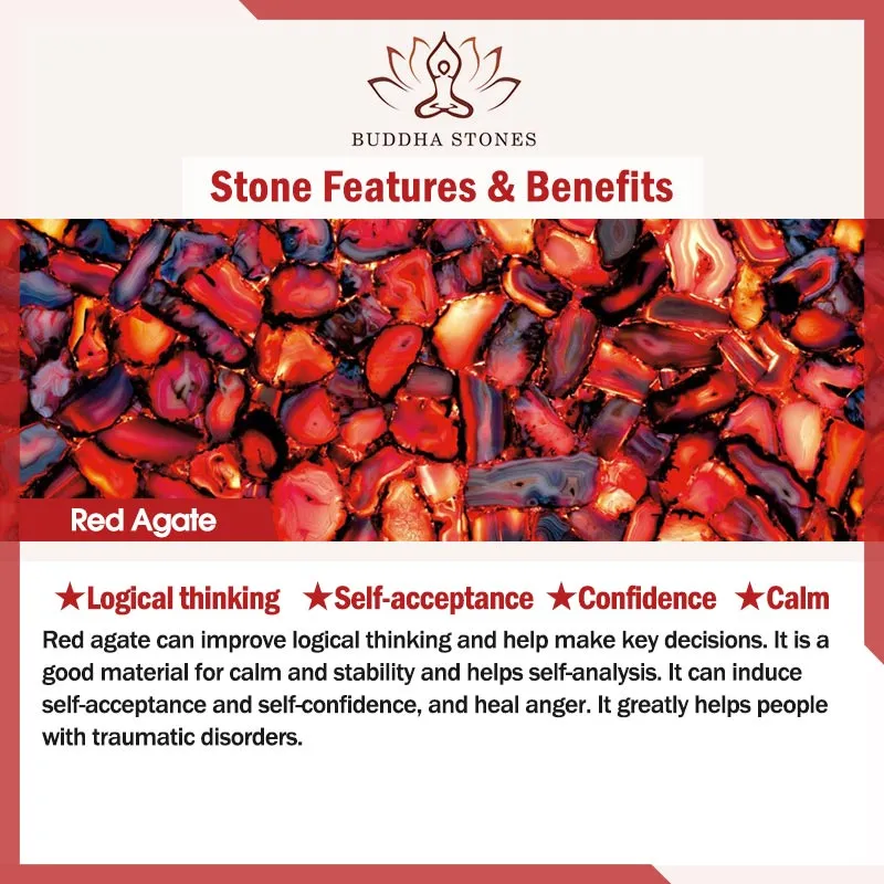 Buddha Stones 12 Chinese Zodiac Moonstone Red Agate Love Positive Bracelet