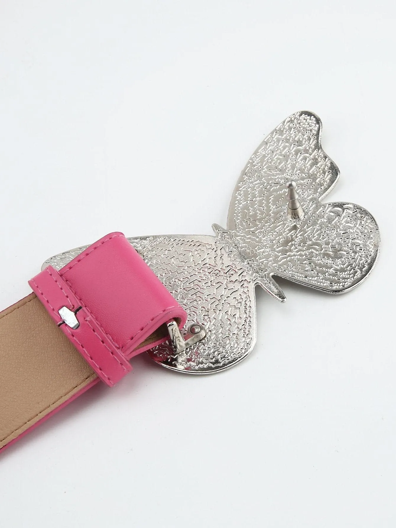 Butterfly decor PU leather belt