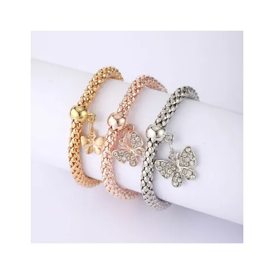 Butterfly Pendant Bracelet Set