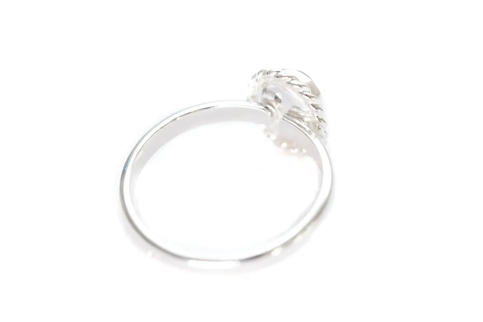 Buy Mini Green Amber Quintessence Ring - Elegant Sterling Silver with Sparkling Green Amber Stone